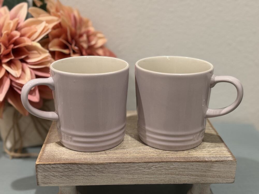 Le Creuset Coffee Mug Cup 350ml 12oz Shallot SET OF 2 NWOT
